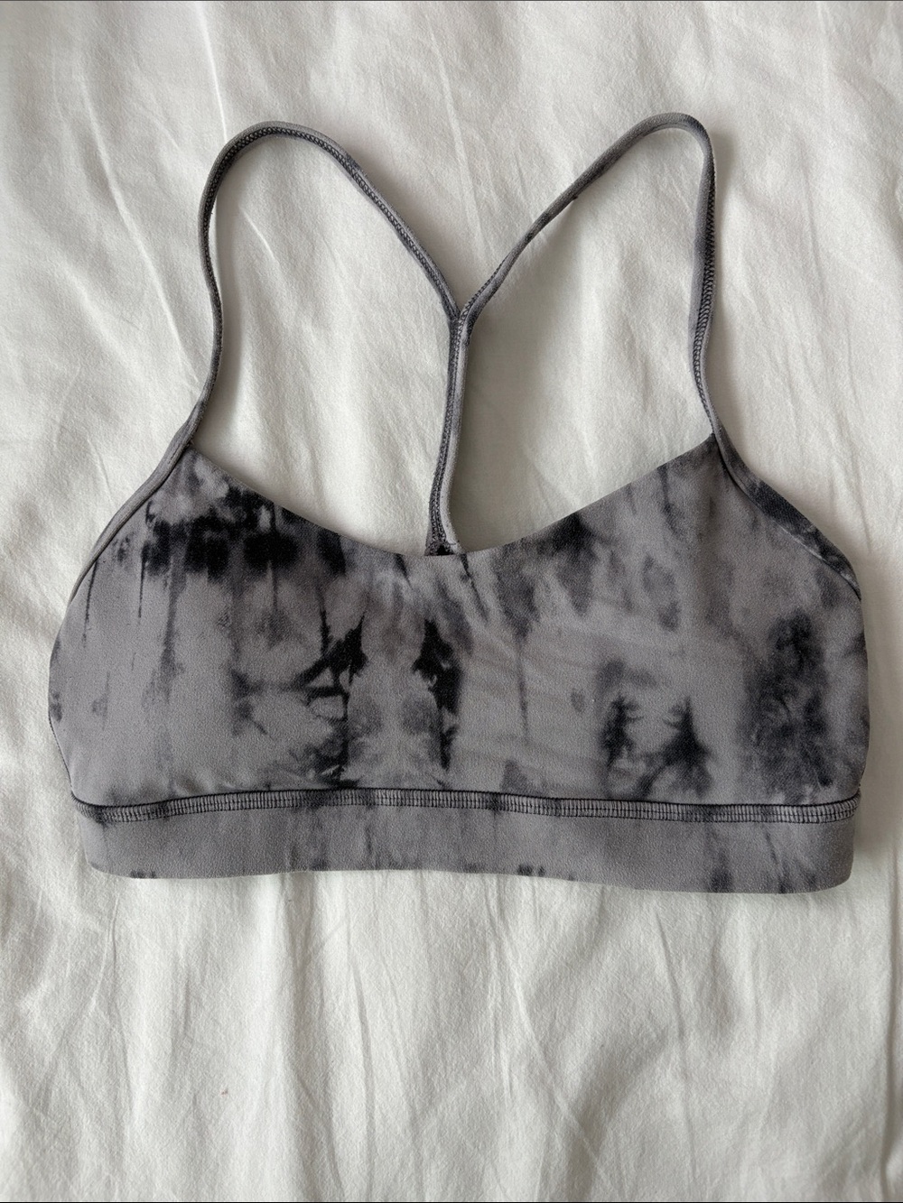 Lululemon Gray Tie-Dye Strappy Sports Bra